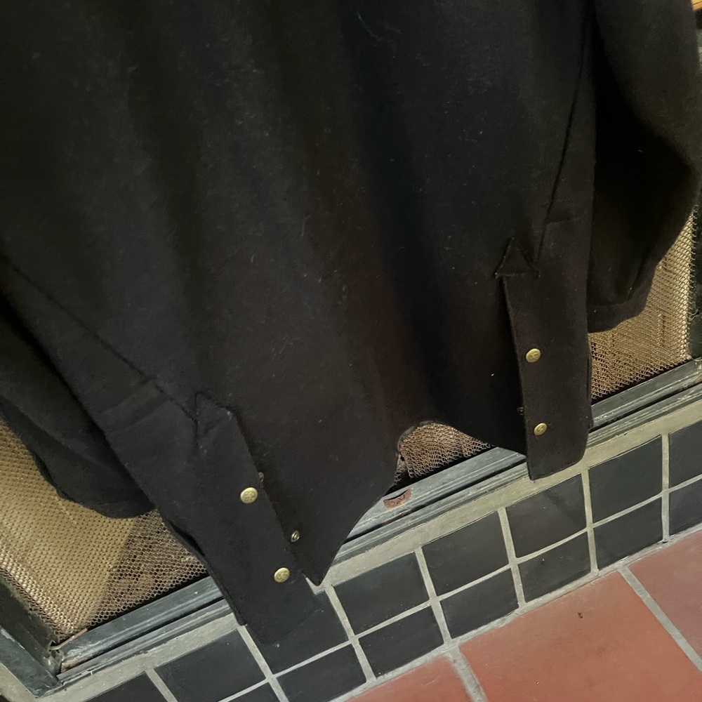 Handsome Schaefer Wool Cattle Ranch Work Chore Coat W Leather Trim Small - Picture 5 of 9